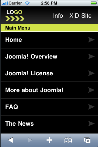 Joomla Mobile Dark