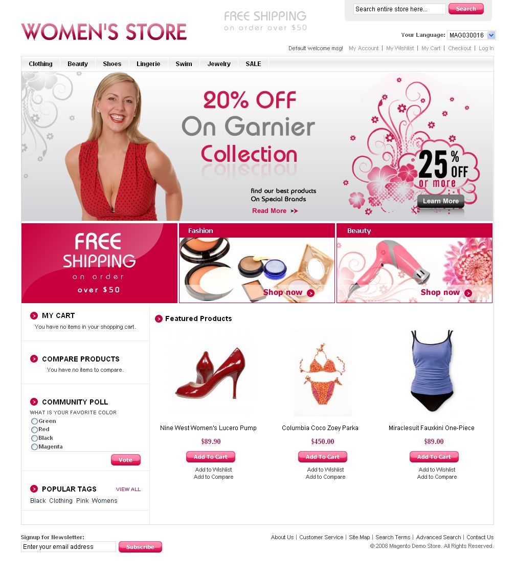 Women’s Store Pink