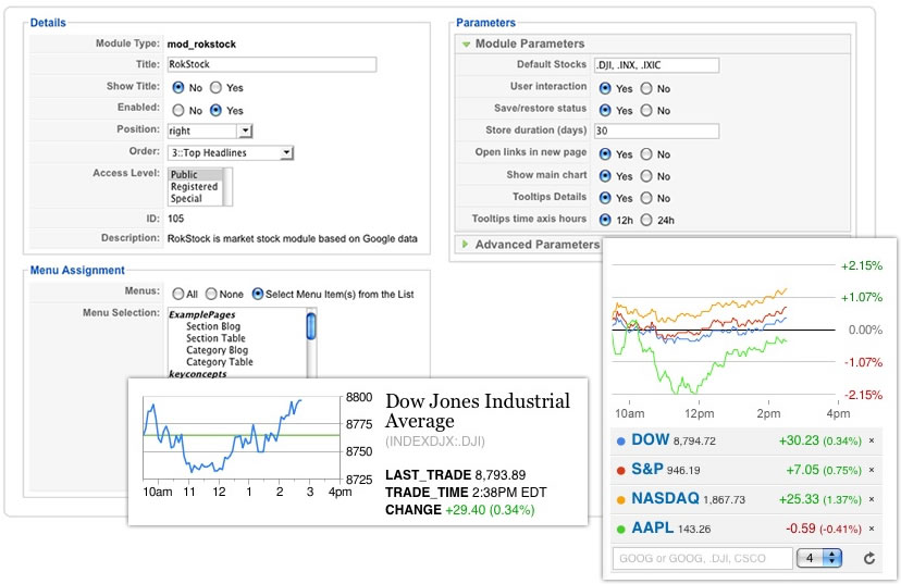 RokStock – Joomla Real Time Stock Reporting Module