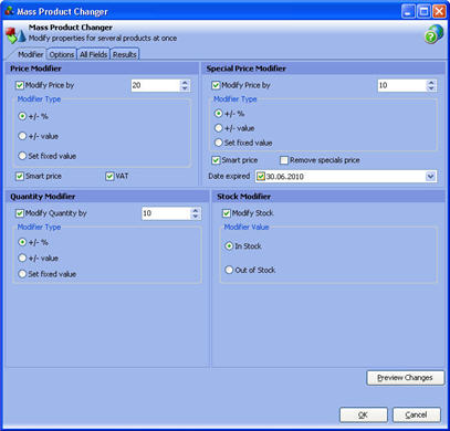 Mass Product Changer for CRE Loaded