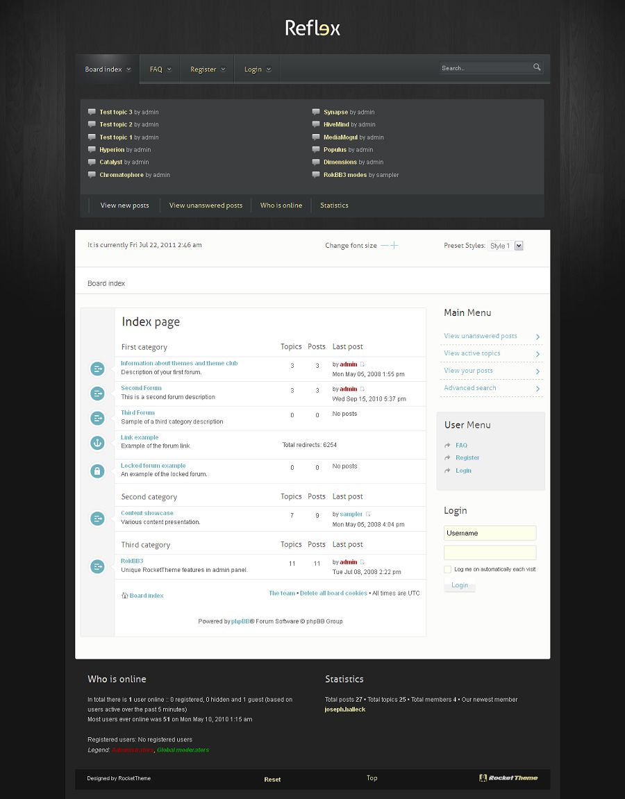 Reflex phpBB3 Style