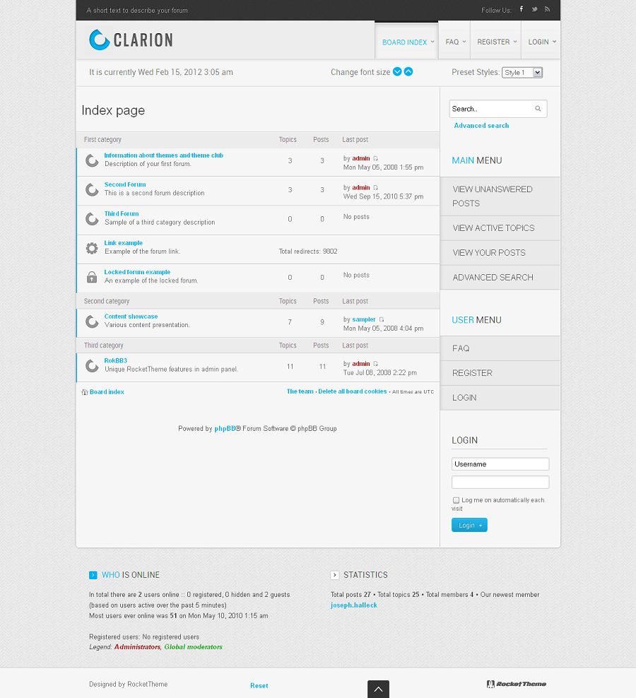 Clarion phpBB3 Style