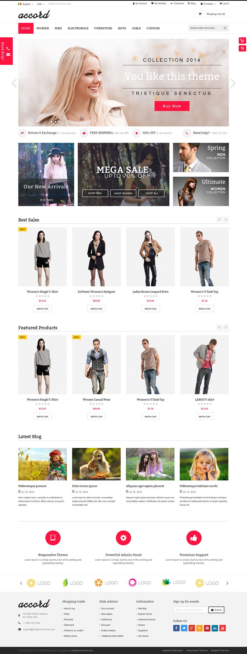 Accord Responsive Magento Multipurpose Fashion Store Theme