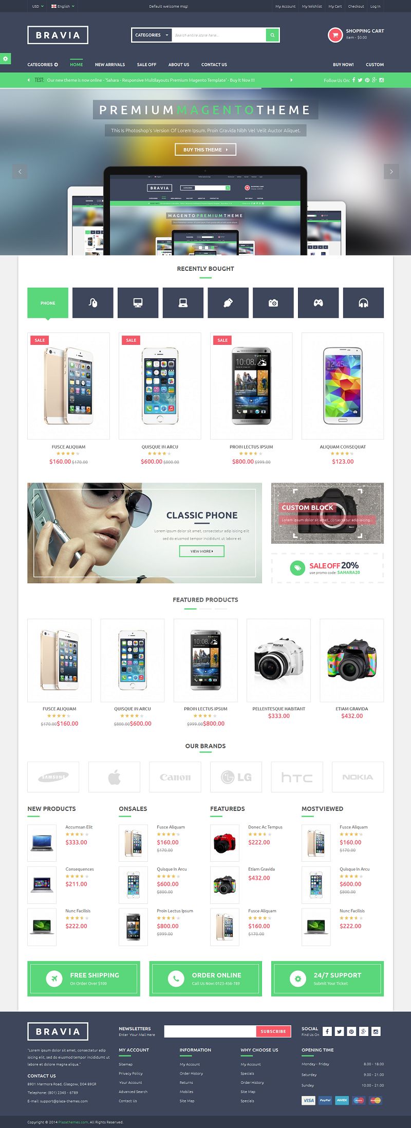 Bravia Responsive Magento Technology Store Theme